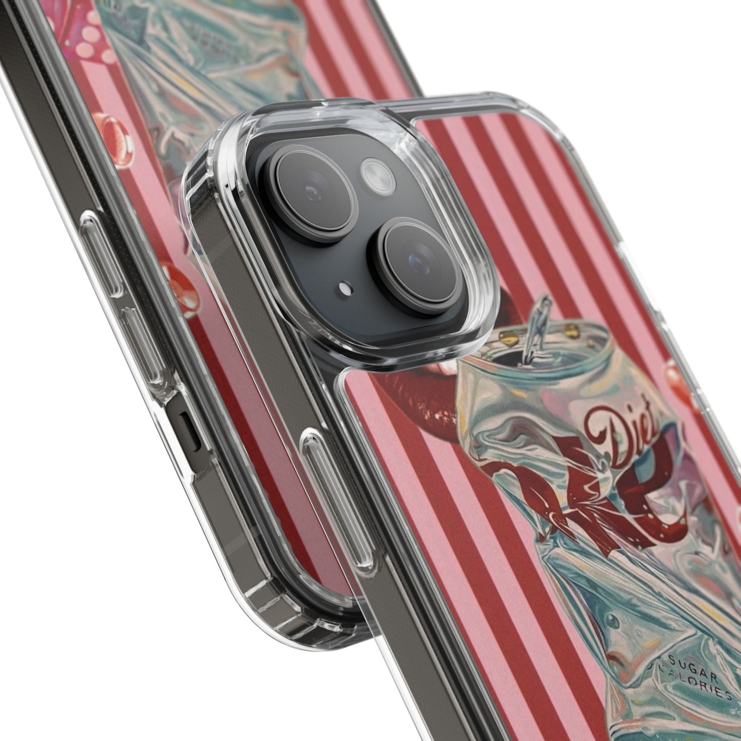 Diet Cola Crush Clear Phone Case – Retro Soda Pop Design