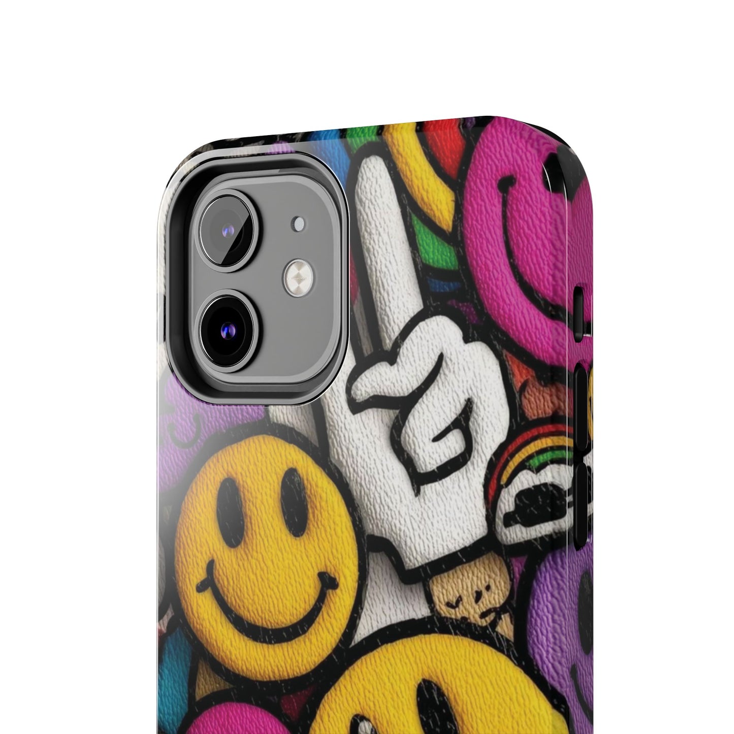 Smiley Graffiti Tough Phone Case – Colorful Urban Art Protection