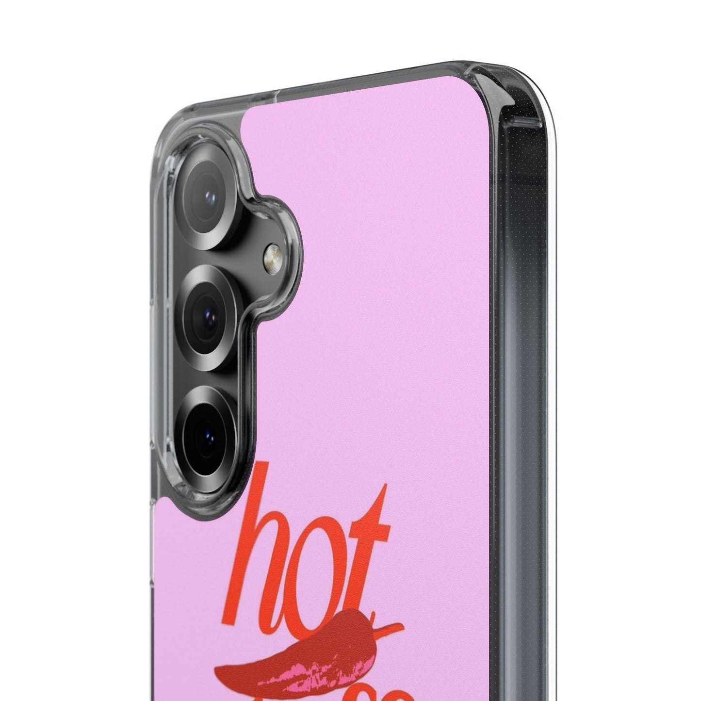 Hot Stuff Clear Impact Phone Case — Pink Retro Typography iPhone Cover
