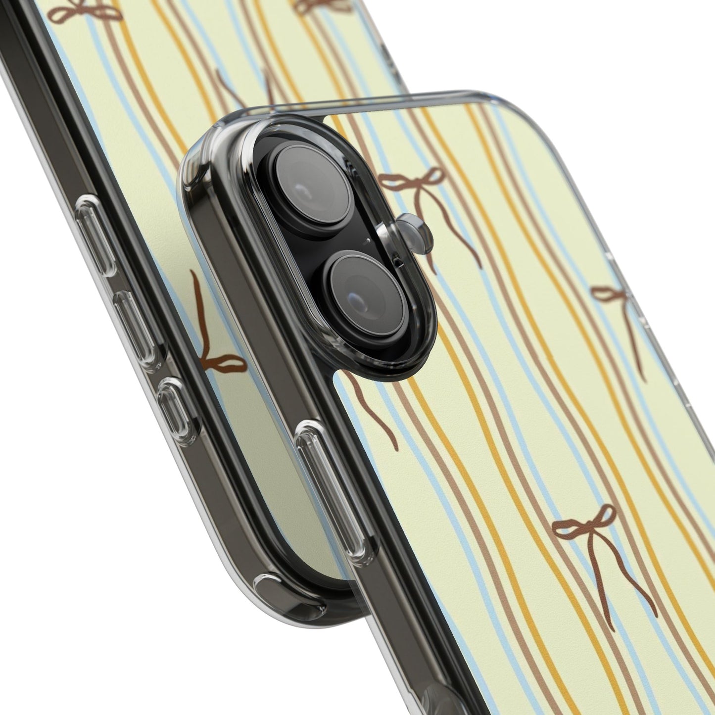 Ballet Ribbon Stripe Clear Impact Phone Case — Pastel Yellow Protective Cover