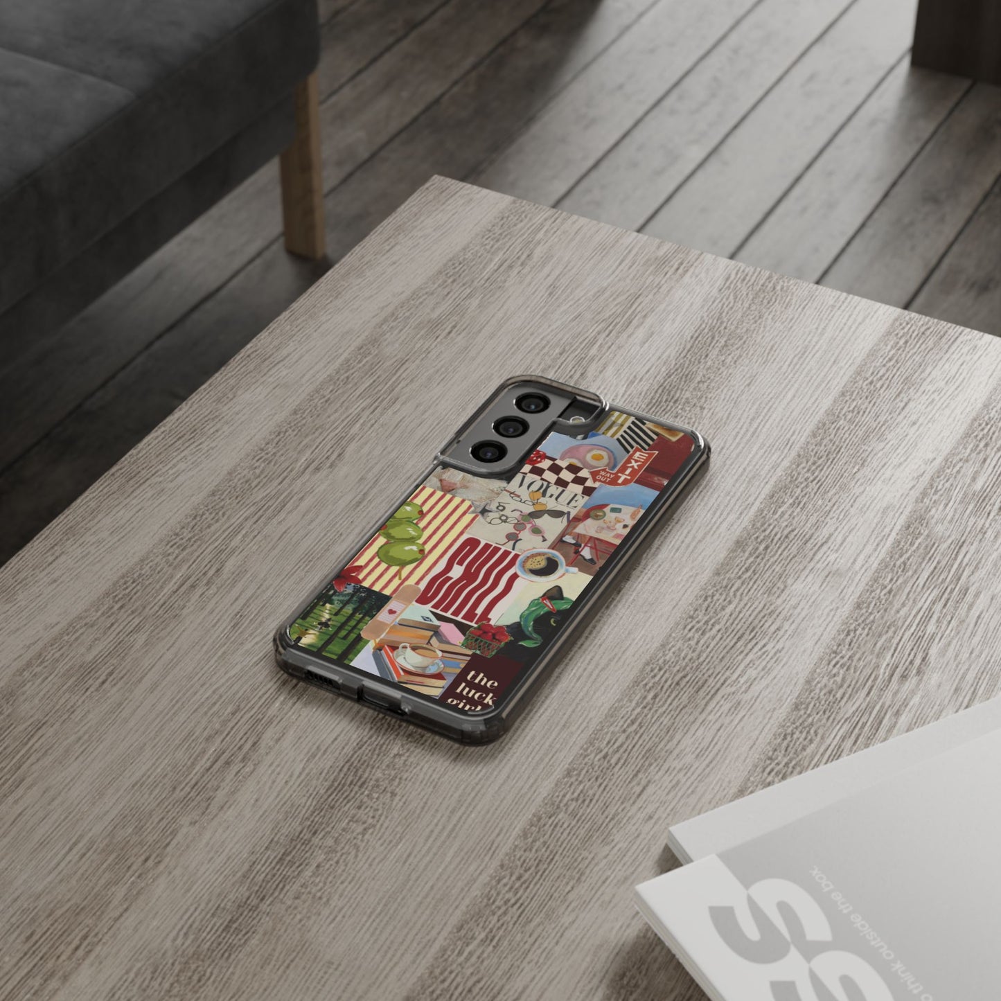 Collage Vintage Aesthetic Clear Impact-Resistant Phone Case