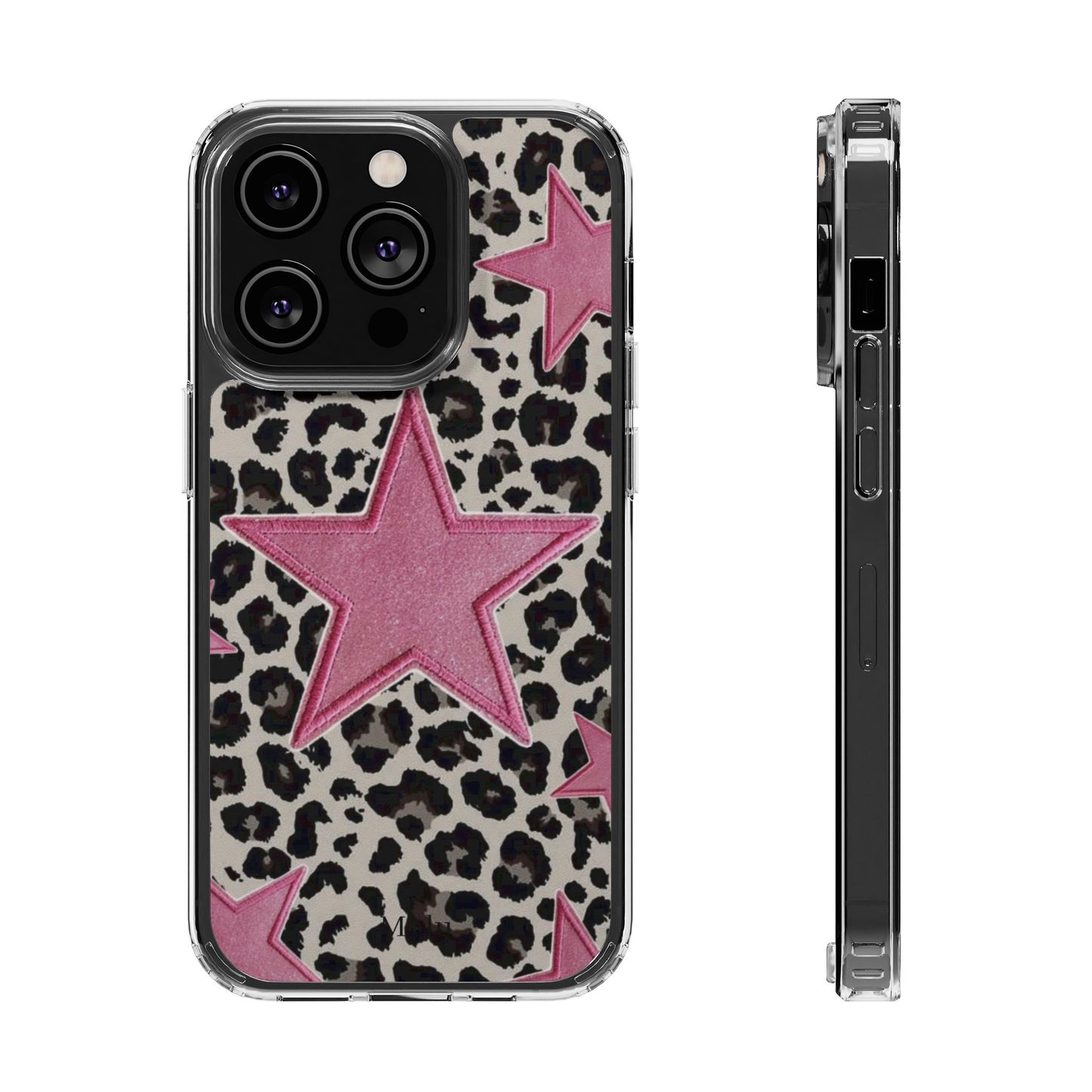 Pink Star Leopard Clear Impact Phone Case