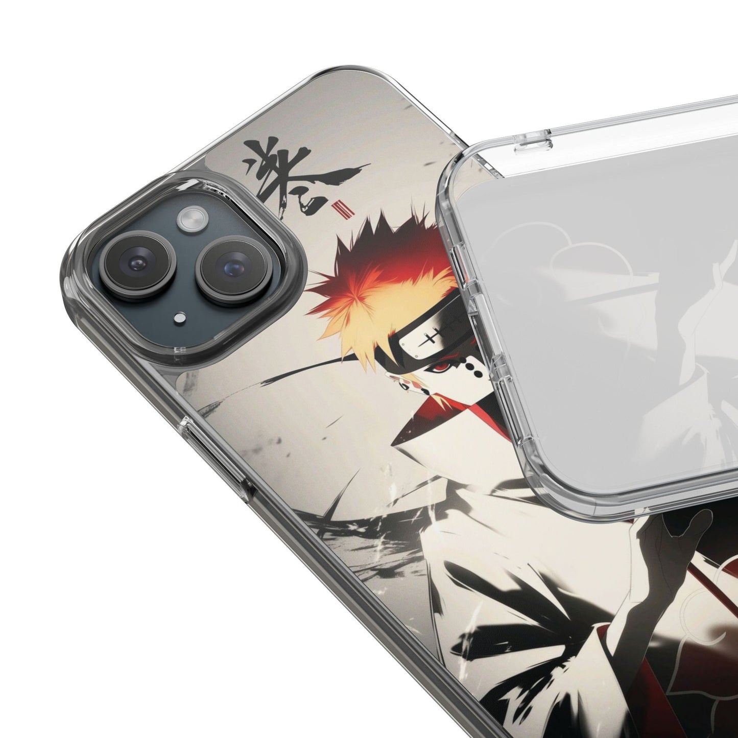 Clear Impact-Resistant Phone Case — Anime Akatsuki Shadow Design
