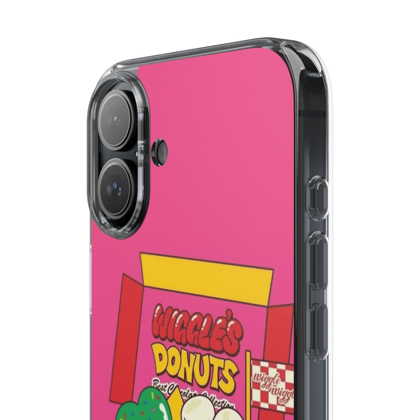 Donut Box Cute Phone Case — Clear Impact‑Resistant iPhone Cover with Smiling Donuts