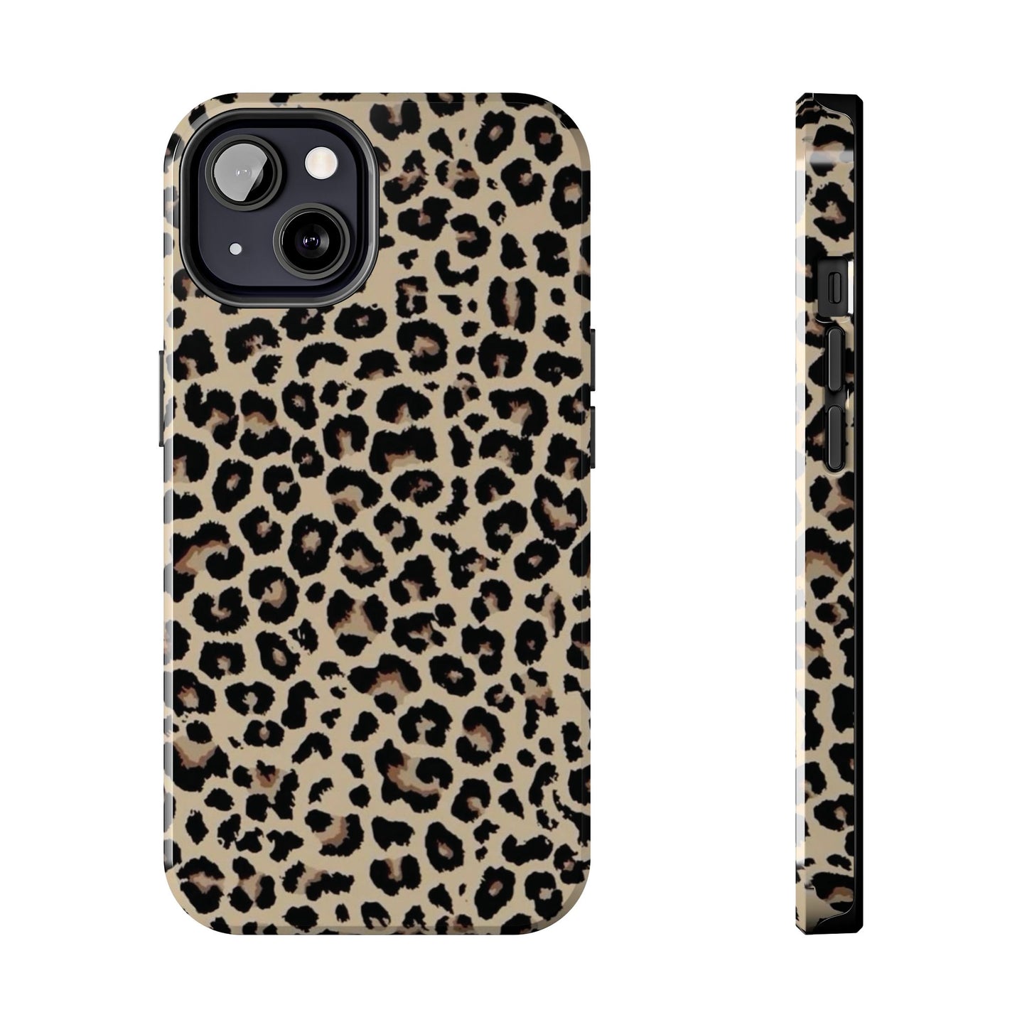 Leopard Print Tough Phone Case — Durable Protective iPhone Cover