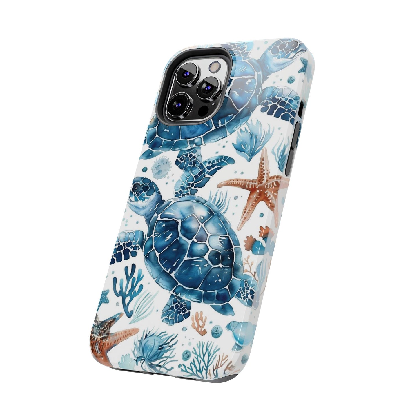 Sea Turtle Tough Phone Case — Blue Ocean Marine Life Protective Cover