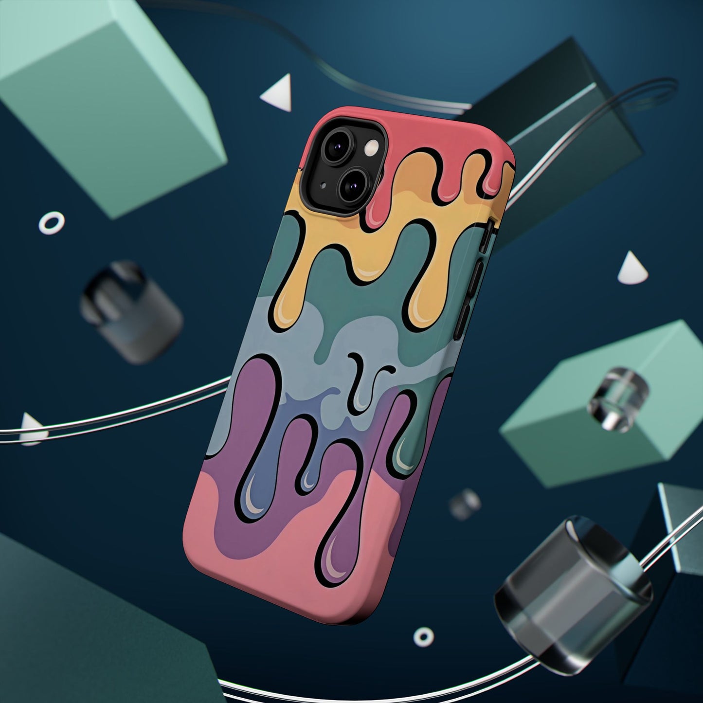 Colorful Drip Magnetic Phone Case — Impact-Resistant iPhone Cover