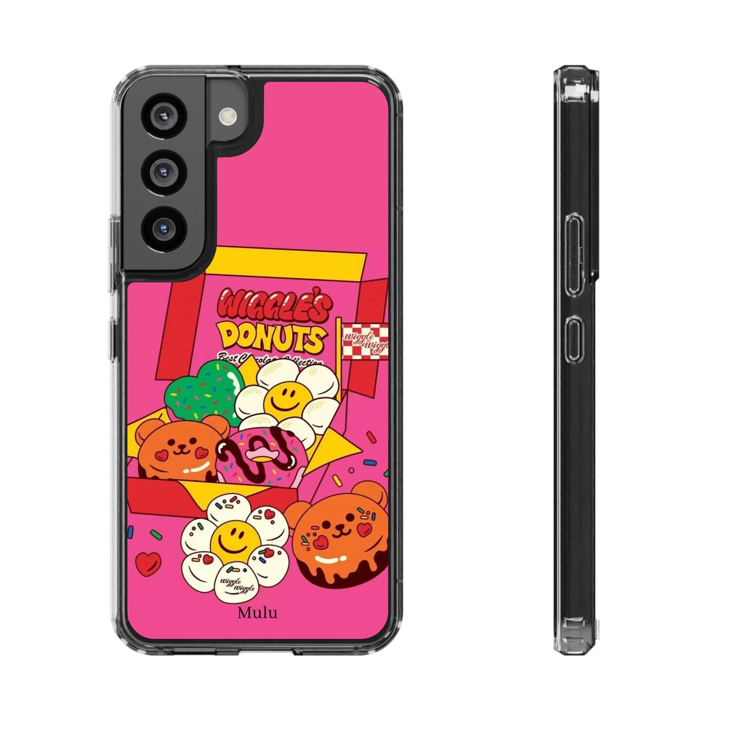 Donut Box Cute Phone Case — Clear Impact‑Resistant iPhone Cover with Smiling Donuts