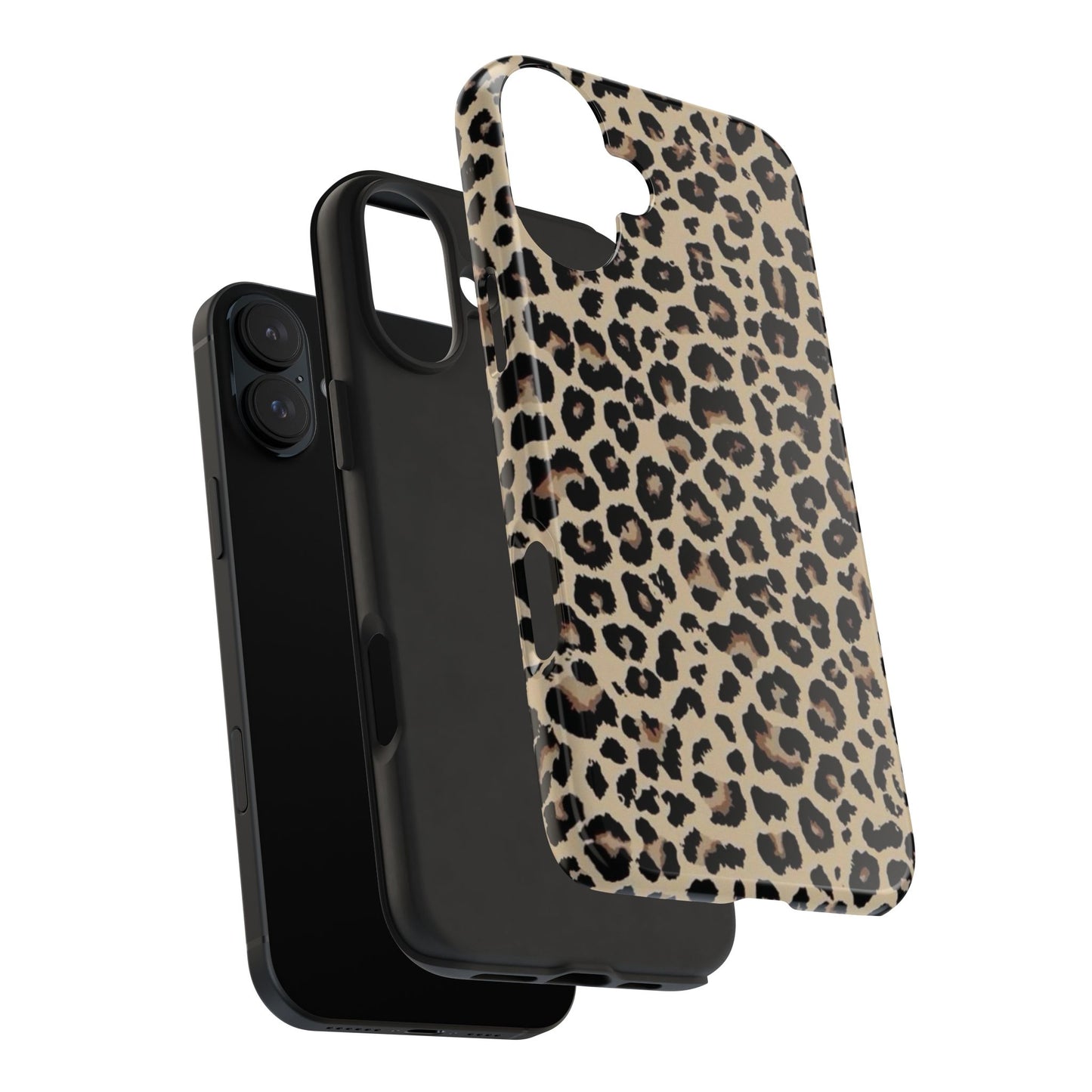 Leopard Print Tough Phone Case — Durable Protective iPhone Cover