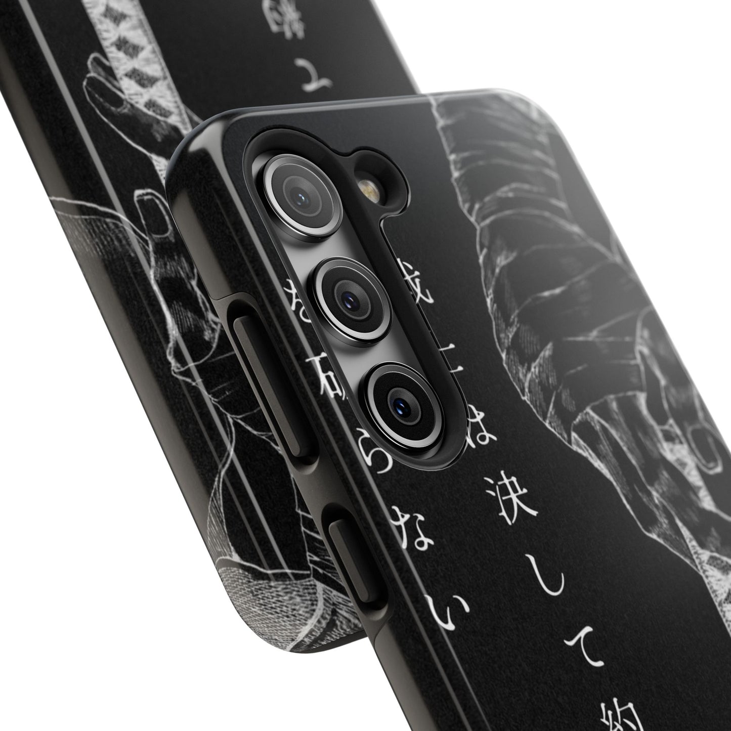 Samurai Vow Tough Phone Case — Black Katana Design with Japanese Text