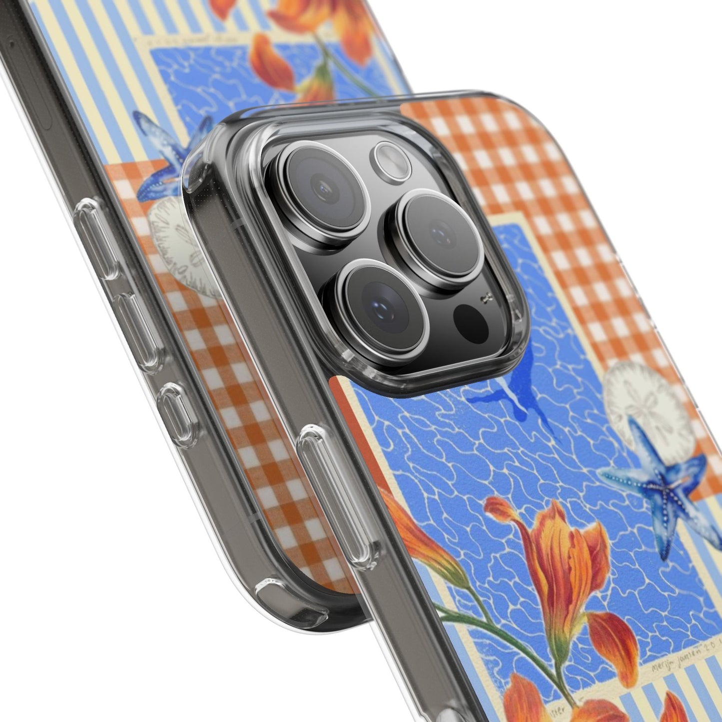 Floral Patchwork Clear Impact-Resistant Phone Case