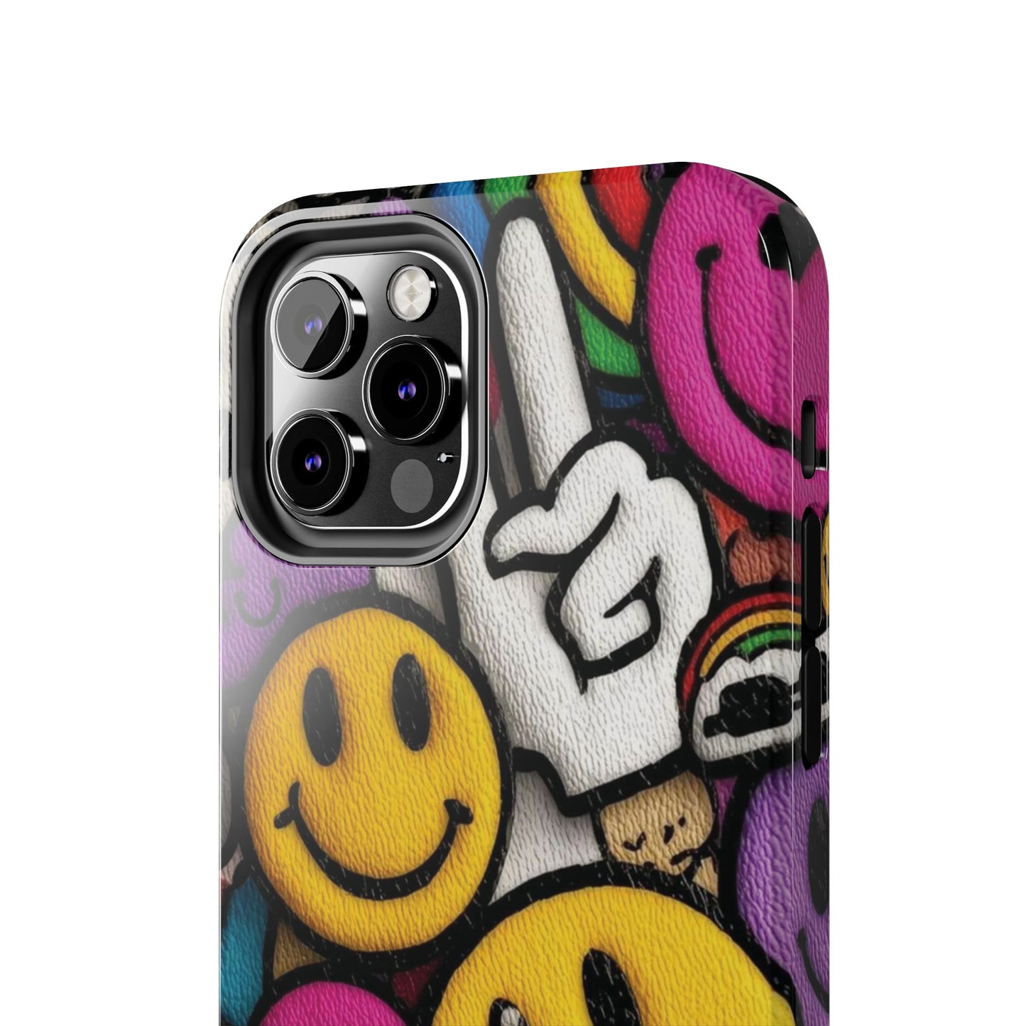 Smiley Graffiti Tough Phone Case – Colorful Urban Art Protection