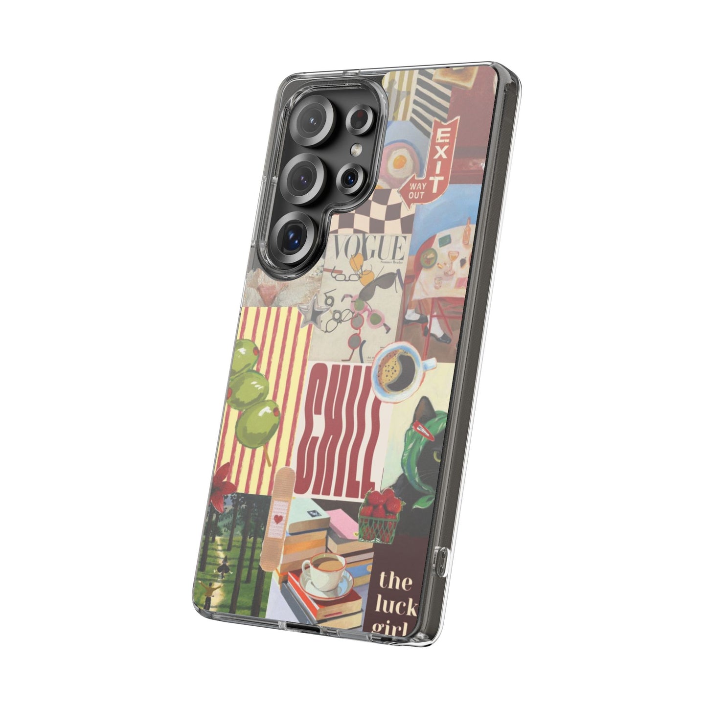 Collage Vintage Aesthetic Clear Impact-Resistant Phone Case