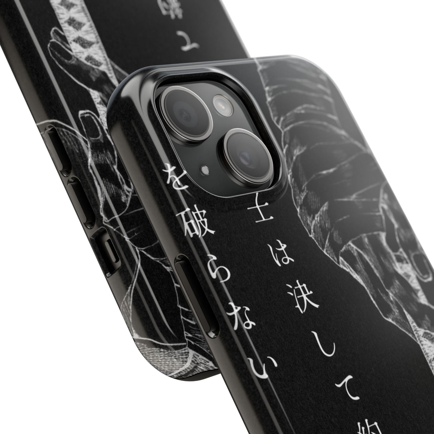 Samurai Vow Tough Phone Case — Black Katana Design with Japanese Text