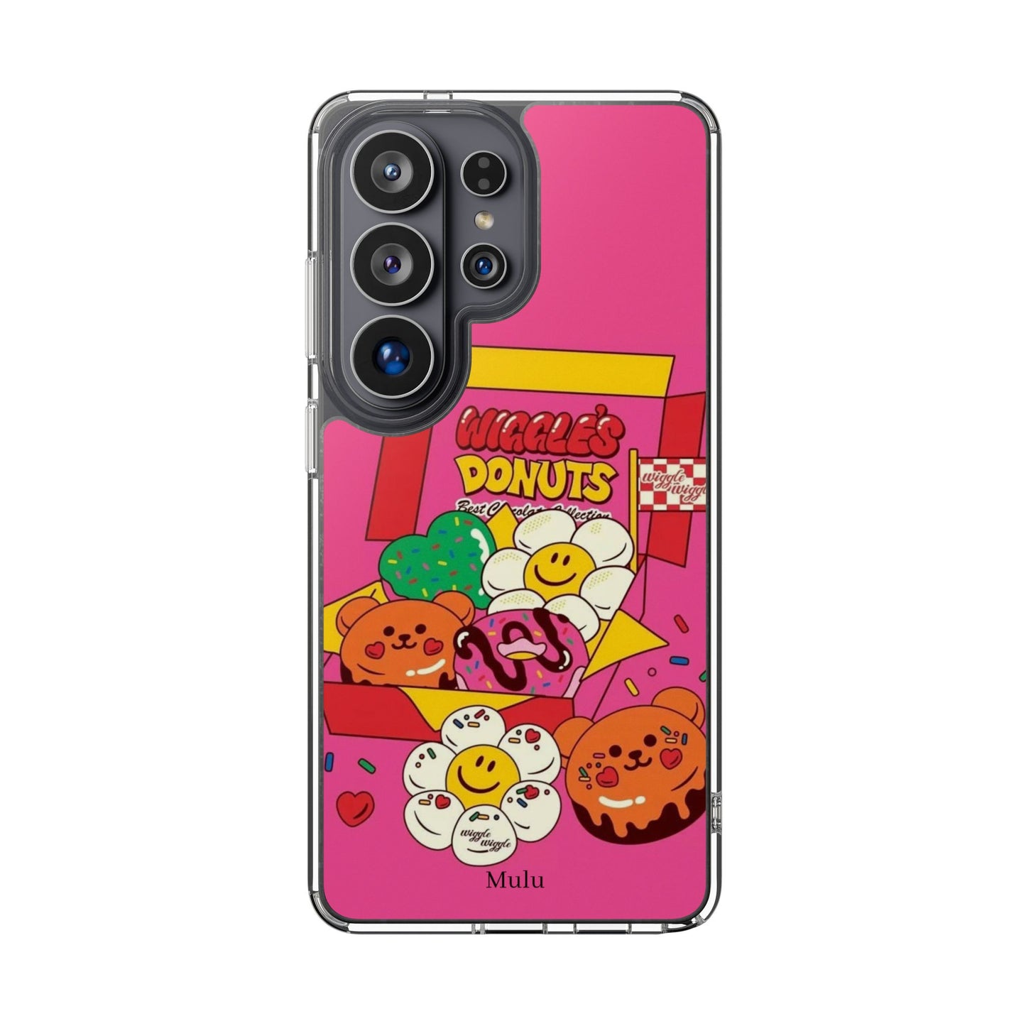 Donut Box Cute Phone Case — Clear Impact‑Resistant iPhone Cover with Smiling Donuts