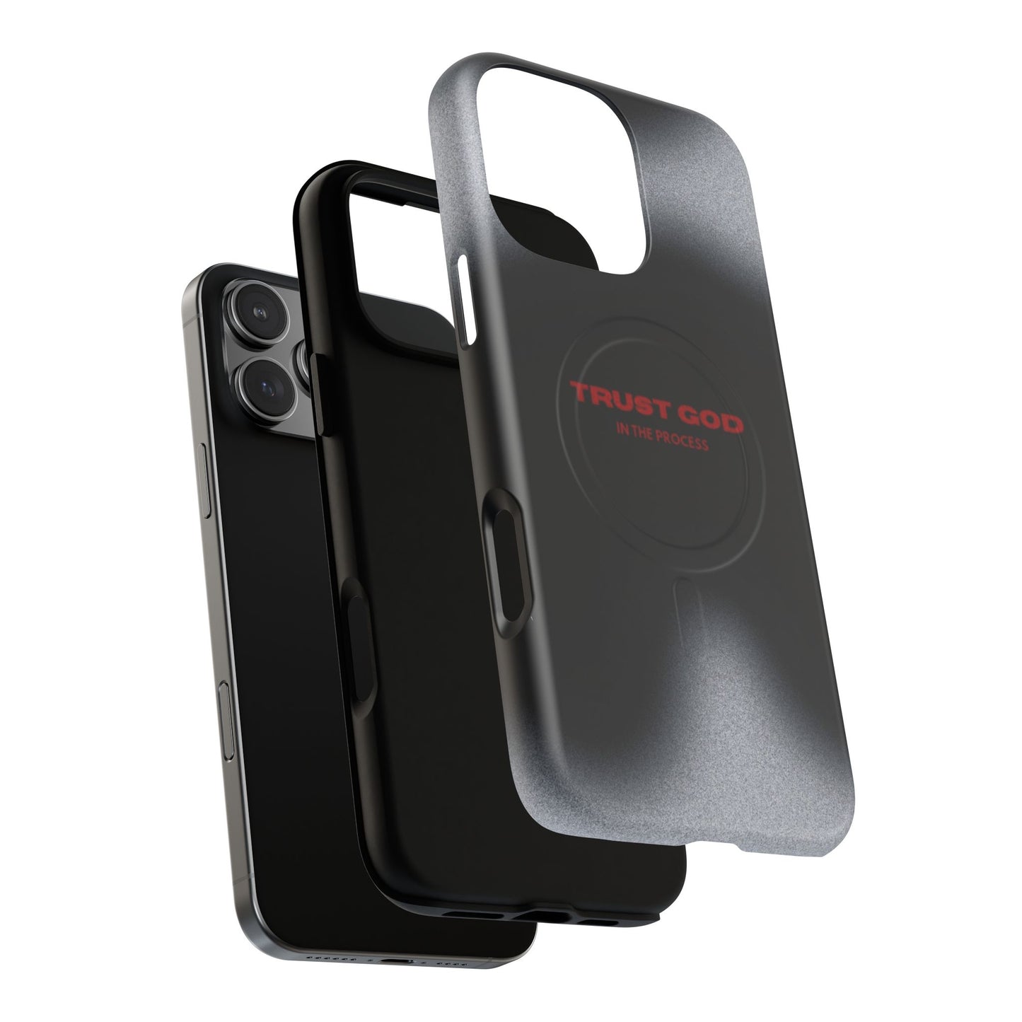 MagSafe Phone Case — "Trust God in the Process" Black Magnetic Tough Case