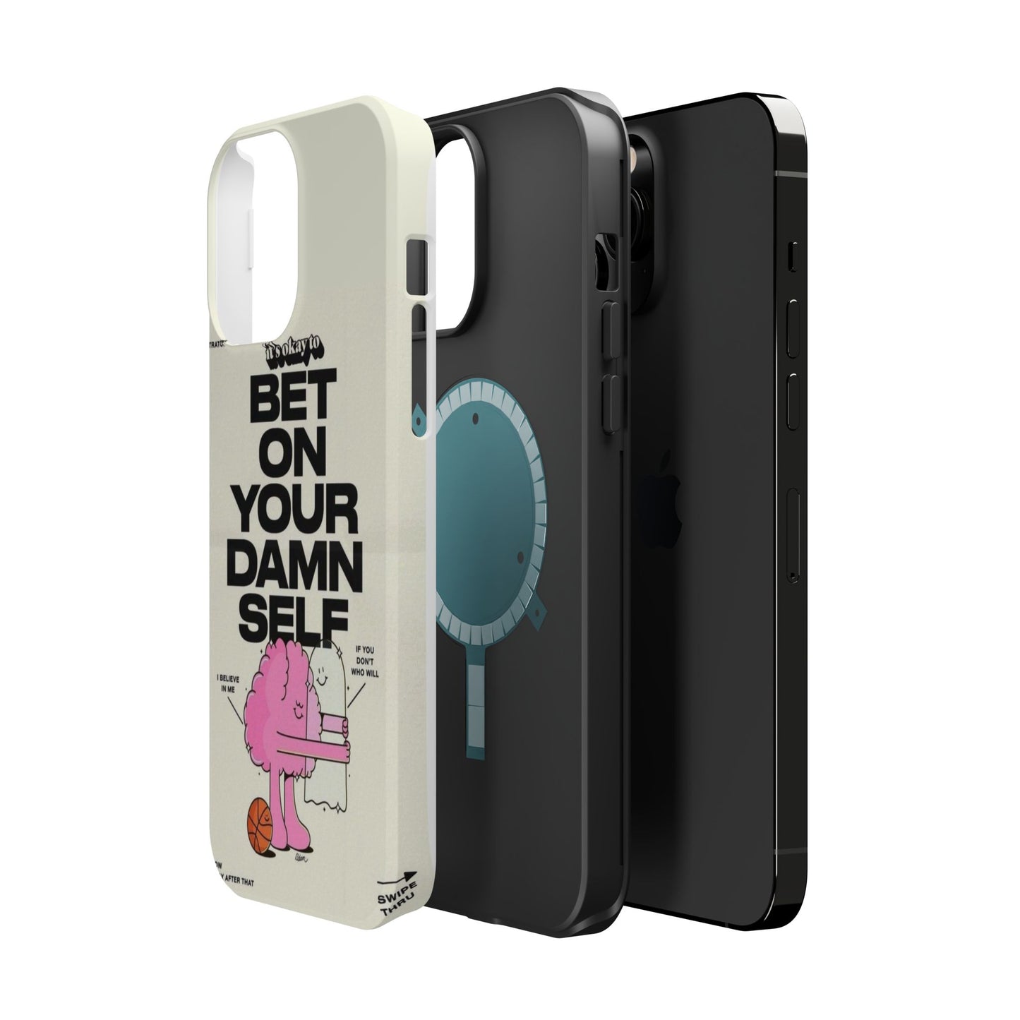Magnetic Impact-Resistant Case — "Bet On Your Damn Self" Motivational Phone Cover