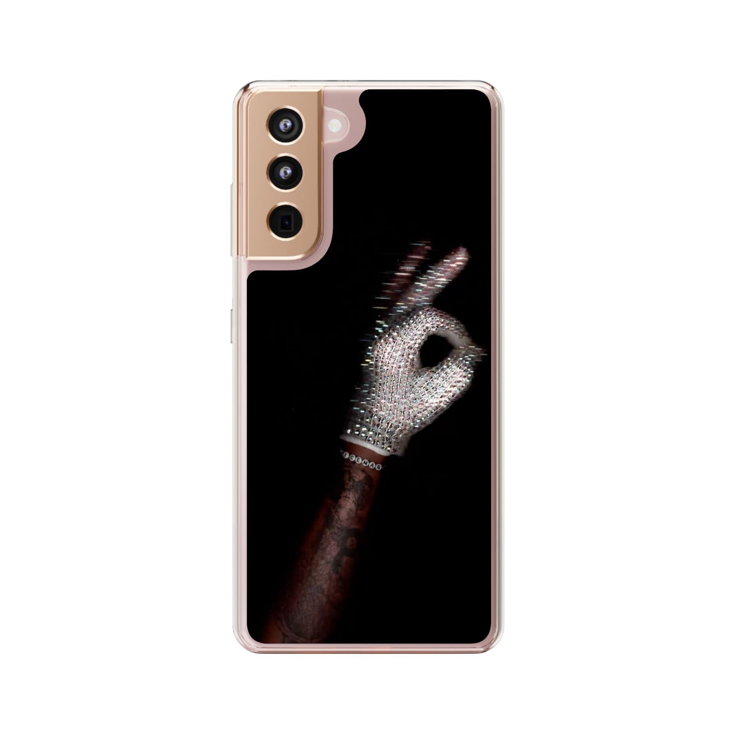 Diamond Glove OK Hand Clear Phone Case