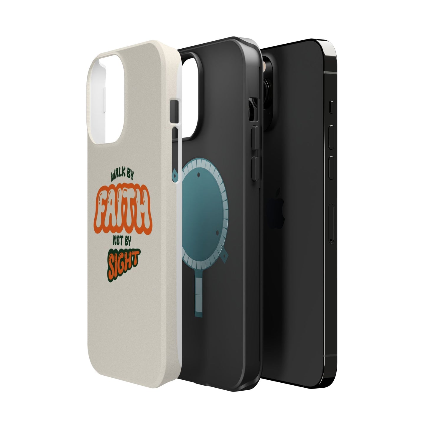 Magnetic Impact-Resistant Case — "Walk by Faith Not by Sight" Inspirational Phone Cover