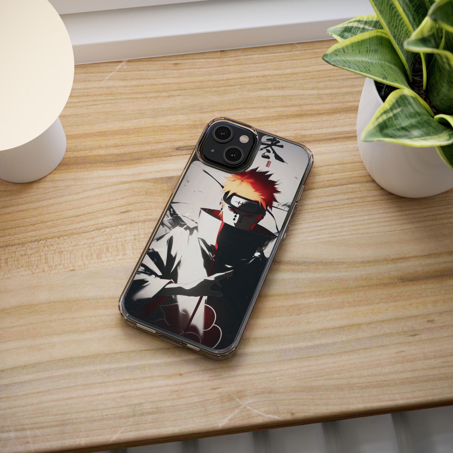 Clear Impact-Resistant Phone Case — Anime Akatsuki Shadow Design