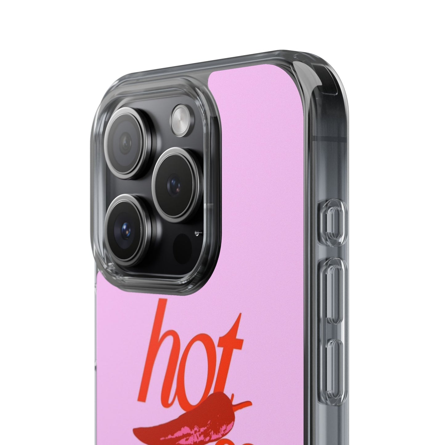 Hot Stuff Clear Impact Phone Case — Pink Retro Typography iPhone Cover