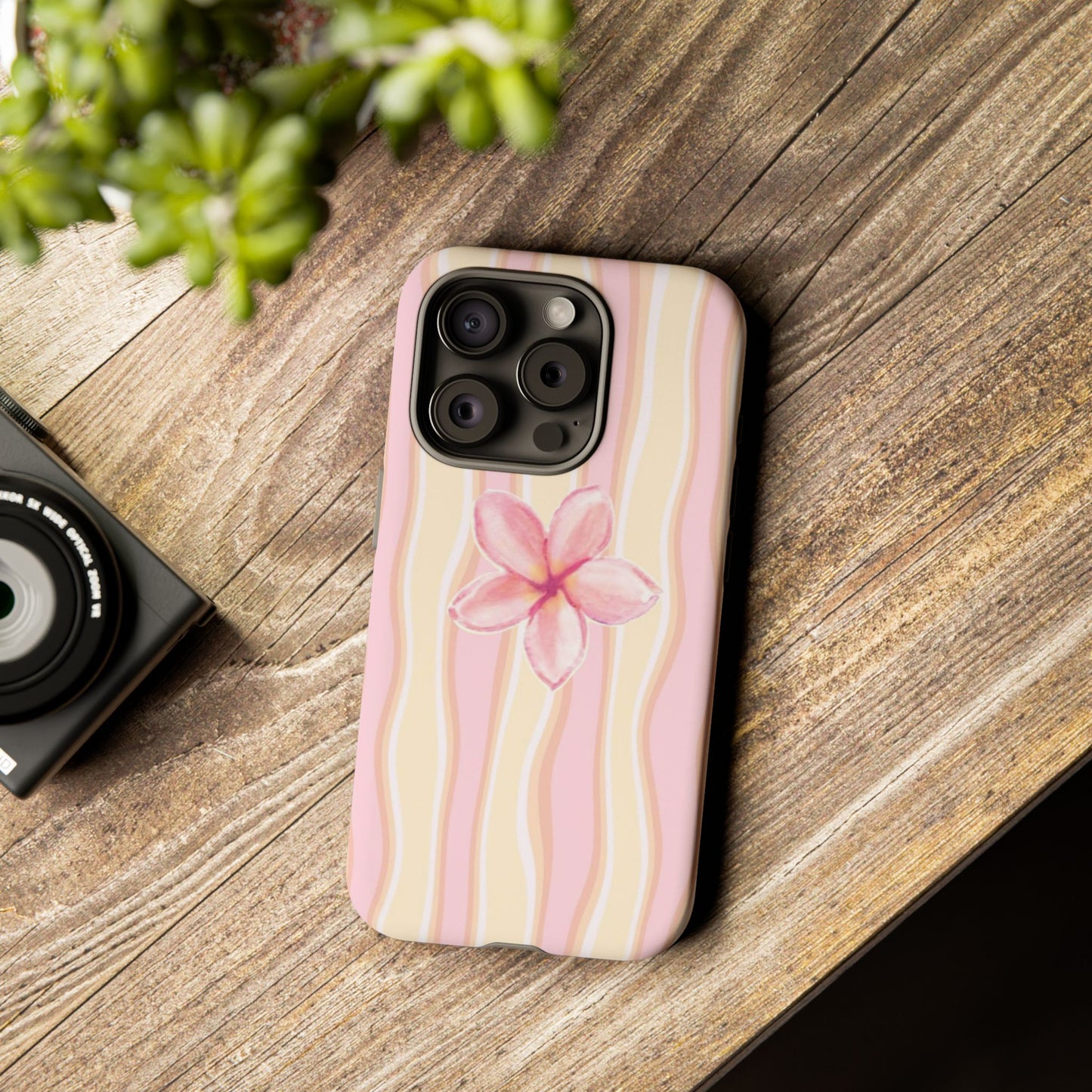 Pink Plumeria Phone Case - Tropical Floral Tough Phone Case