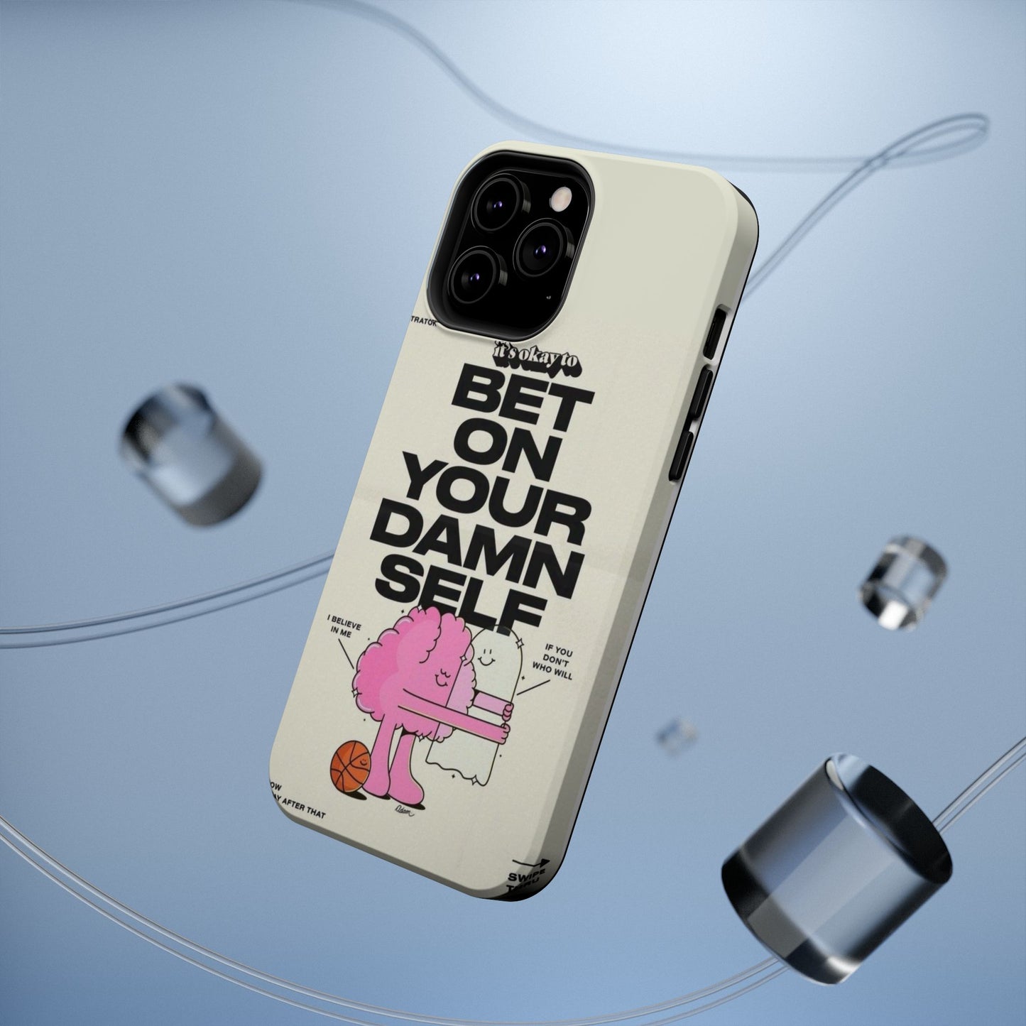 Magnetic Impact-Resistant Case — "Bet On Your Damn Self" Motivational Phone Cover