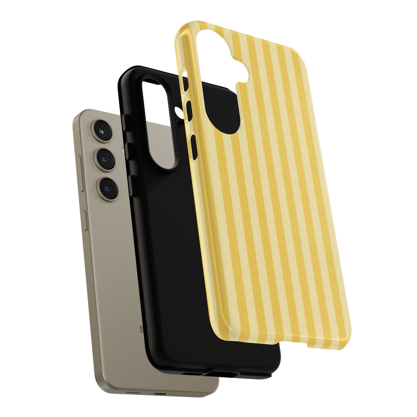 Yellow Stripe Tough Phone Case — Durable Protective iPhone Cover
