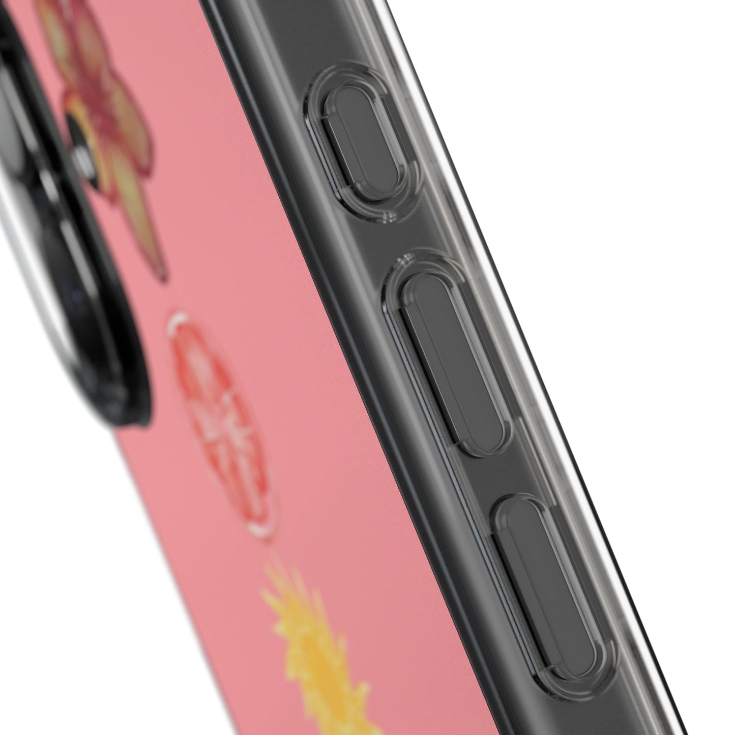 Clear Impact-Resistant Phone Case — Tropical Sun & Hibiscus Floral Design