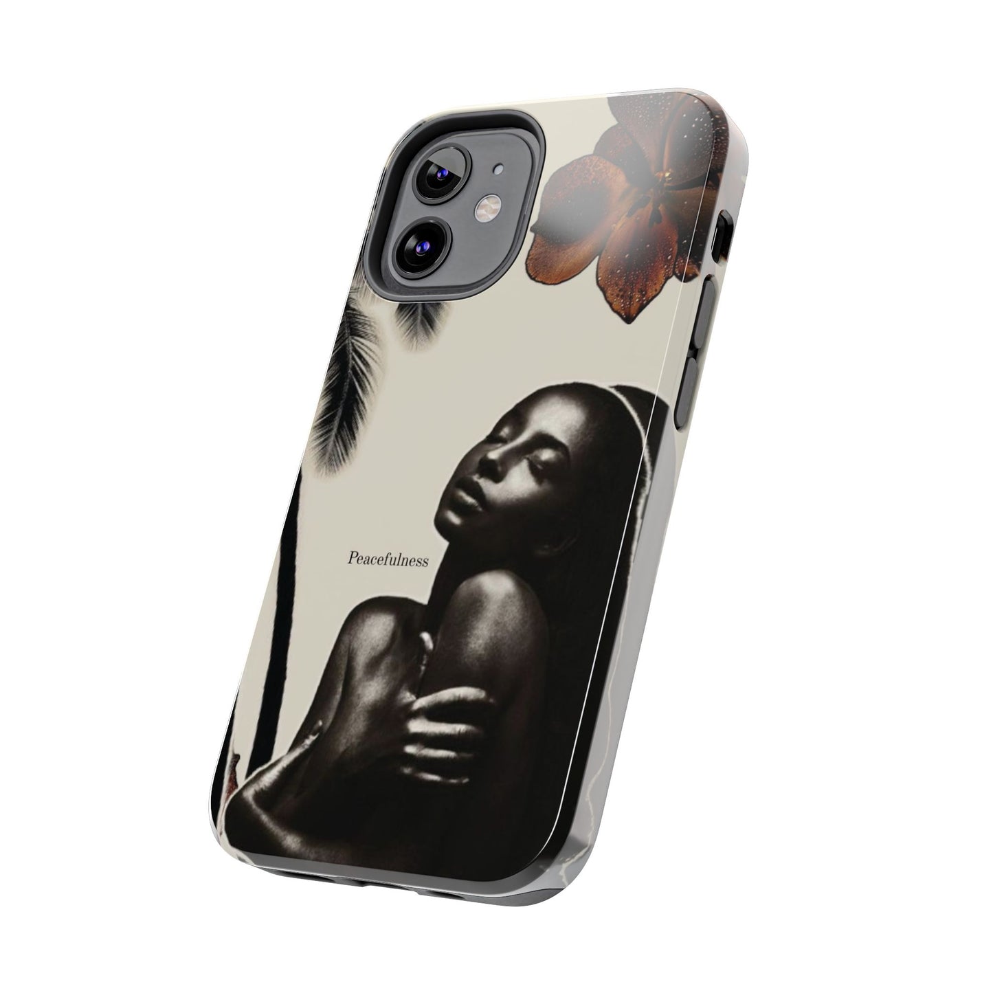 Tough Phone Case — "Peacefulness" Artistic Black Woman Floral Design