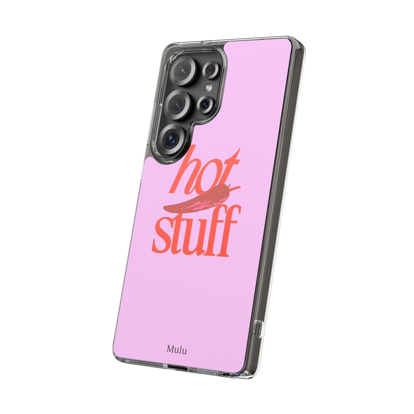 Hot Stuff Clear Impact Phone Case — Pink Retro Typography iPhone Cover