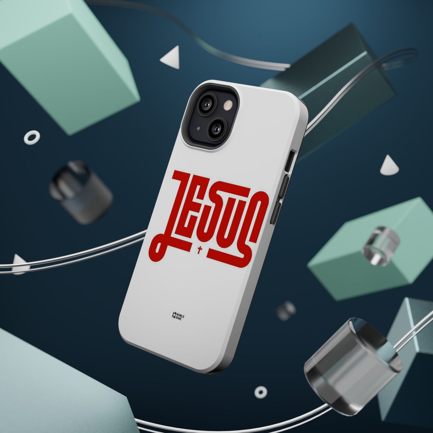 Jesus Magnetic Impact‑Resistant Phone Case — Bold Red Script Christian iPhone Cover