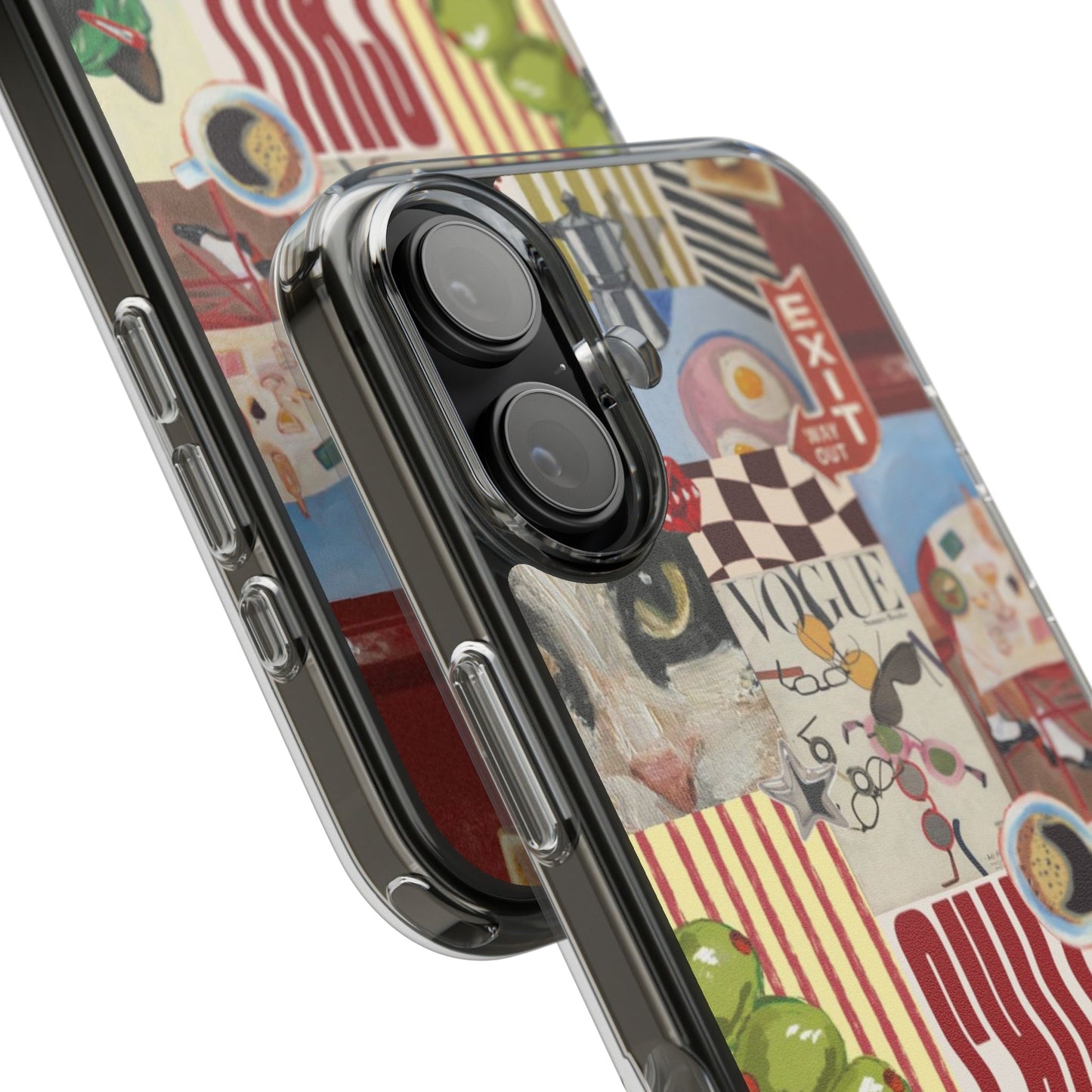 Collage Vintage Aesthetic Clear Impact-Resistant Phone Case