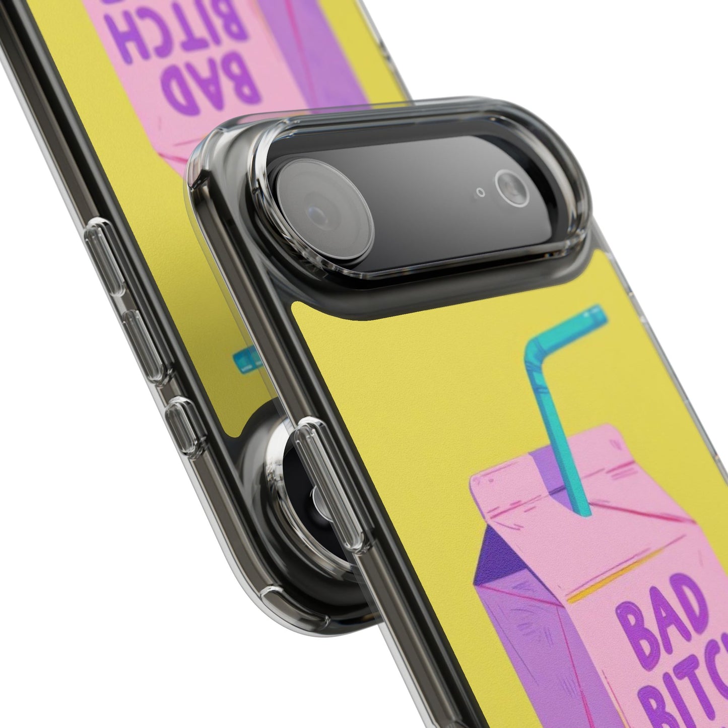Clear Impact-Resistant Phone Case — "Bad Bitch Juice" Cartoon Juice Box Design