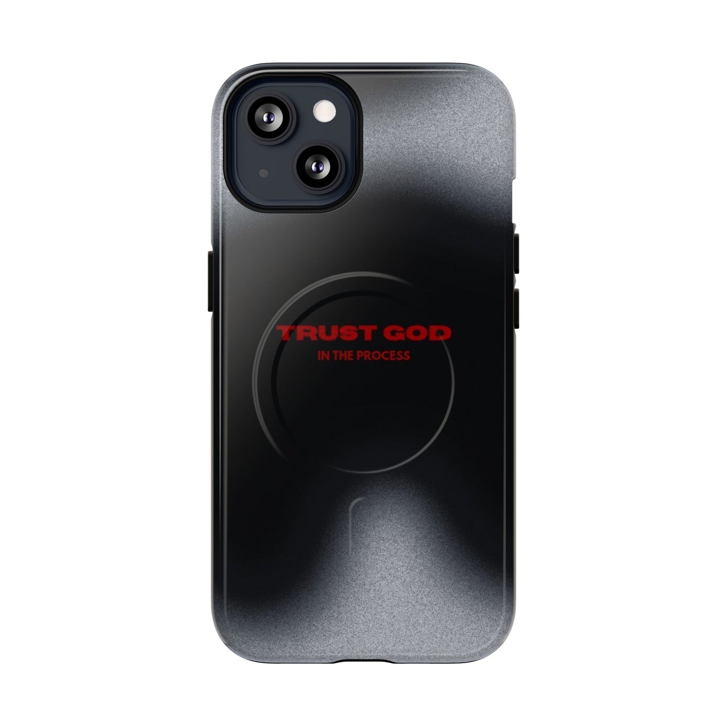 MagSafe Phone Case — "Trust God in the Process" Black Magnetic Tough Case