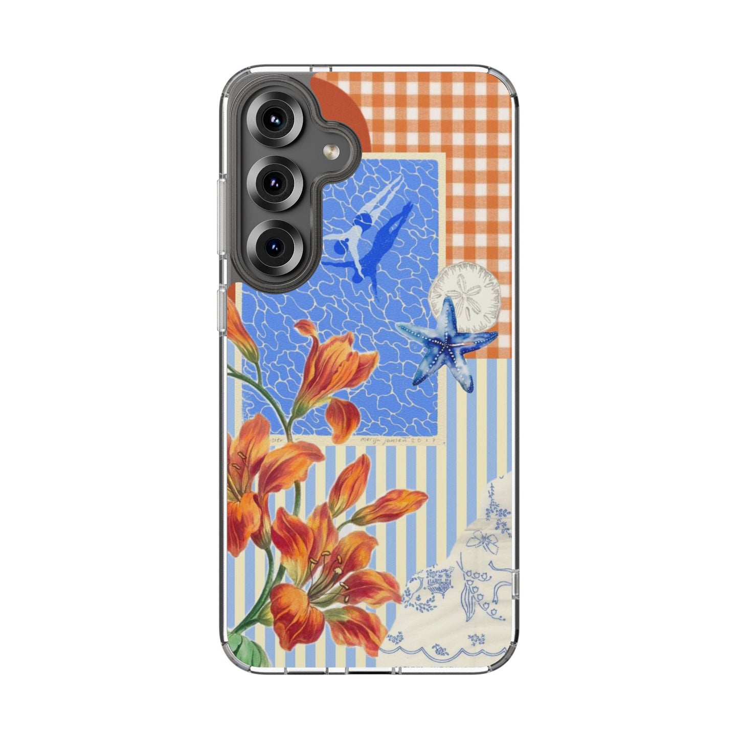 Floral Patchwork Clear Impact-Resistant Phone Case
