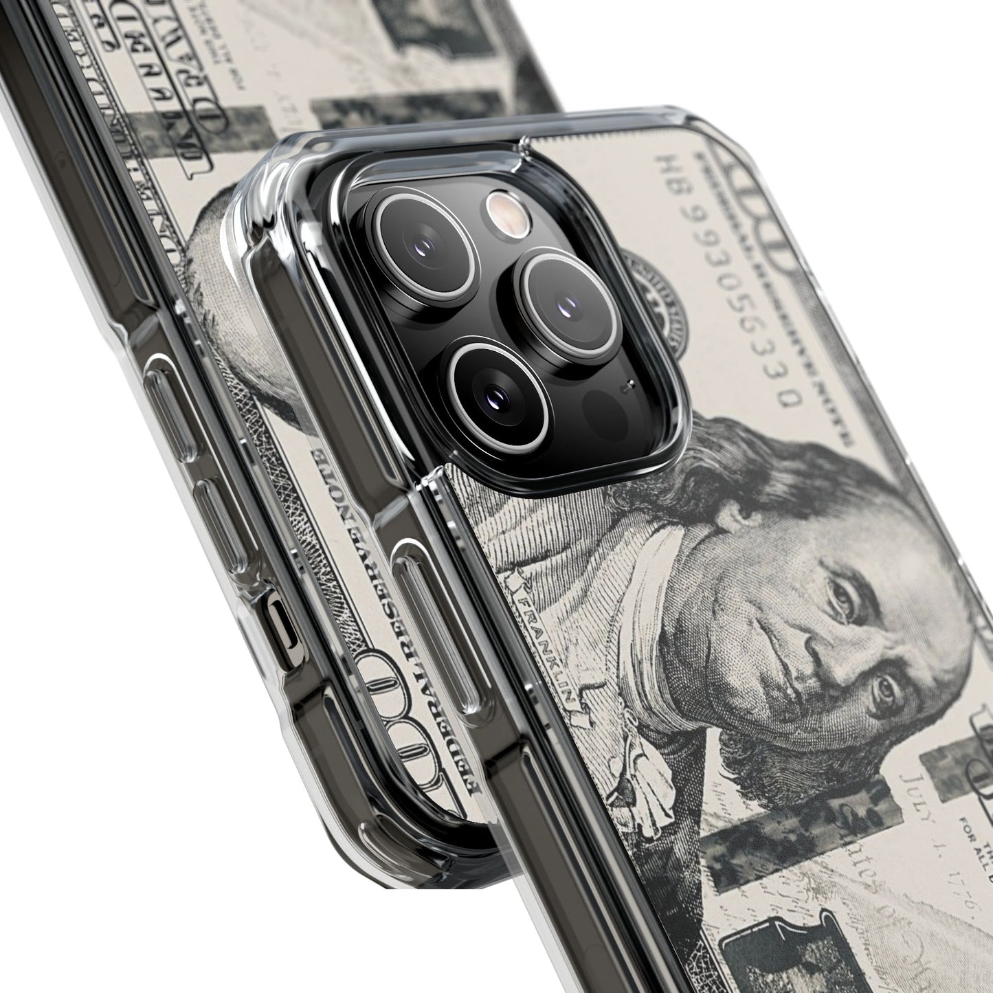 Clear Magnetic Phone Case — Hundred Dollar Bill Design