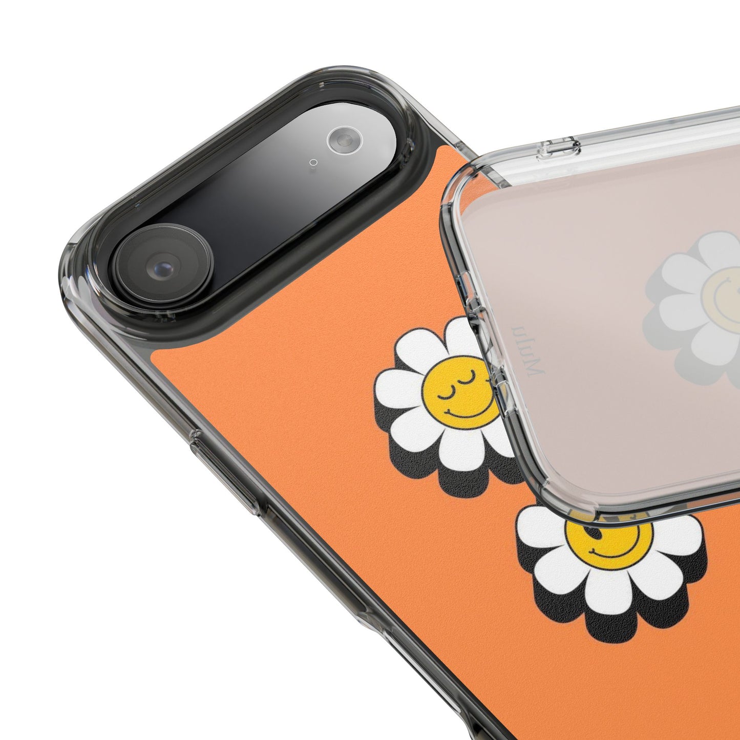Phone Case — Orange Smiley Daisy Clear Impact‑Resistant Case