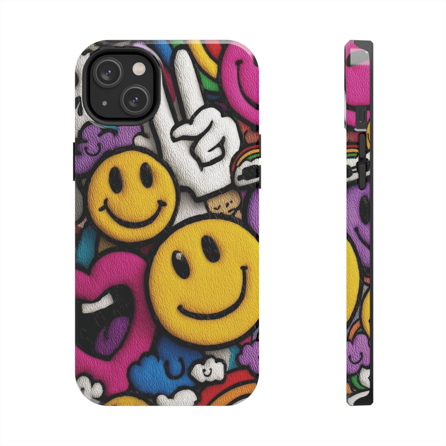 Smiley Graffiti Tough Phone Case – Colorful Urban Art Protection