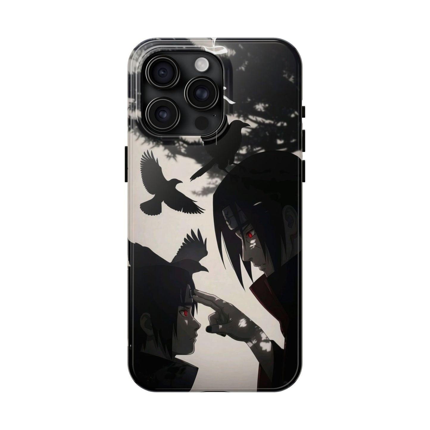 Anime Raven Silhouette Phone Case — Dark Red Eye Tough Protective Case