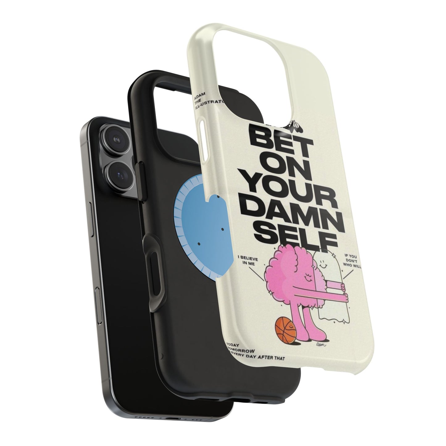 Magnetic Impact-Resistant Case — "Bet On Your Damn Self" Motivational Phone Cover