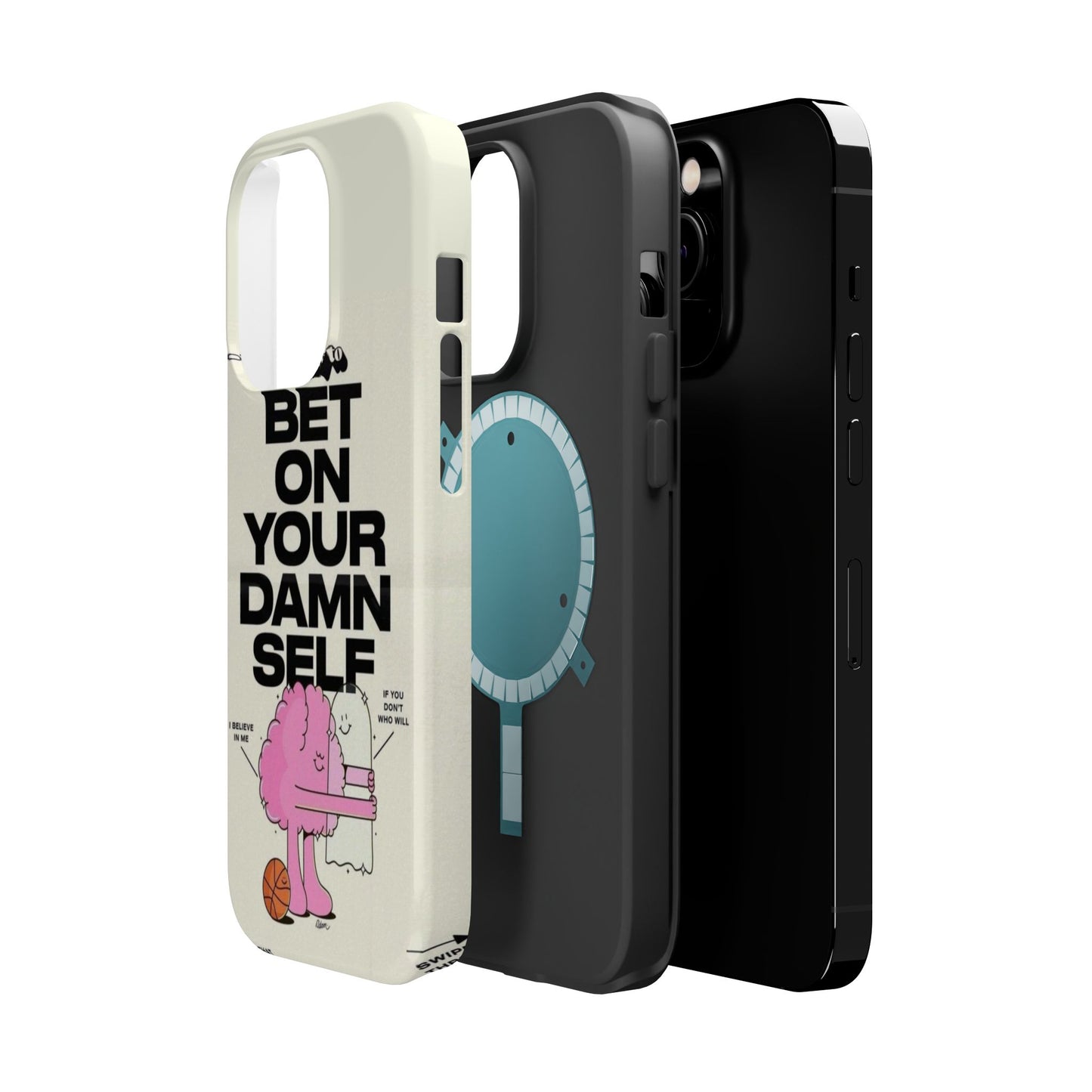 Magnetic Impact-Resistant Case — "Bet On Your Damn Self" Motivational Phone Cover