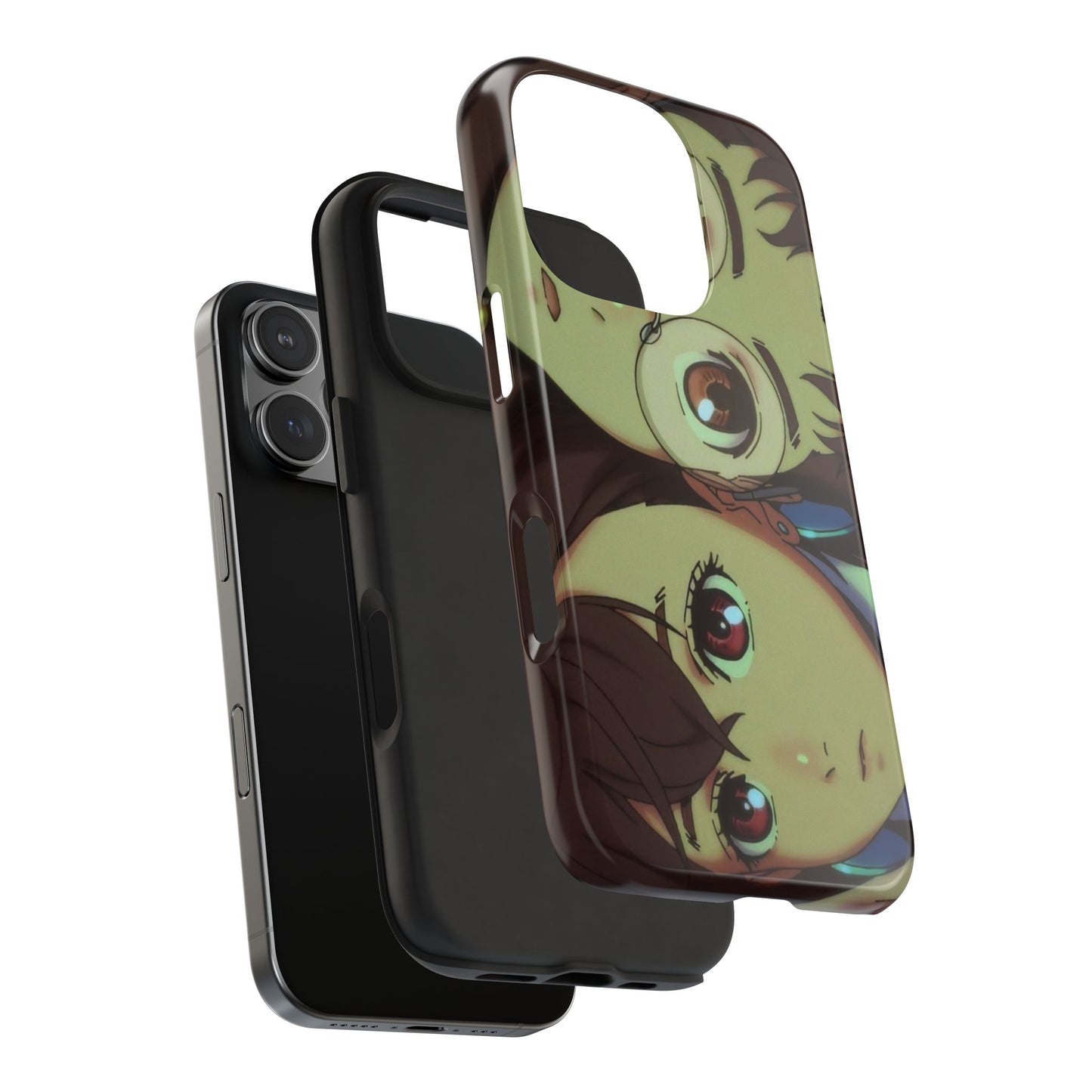 Anime Duo Tough Phone Case — Cute Chibi Sisters Protective Cover
