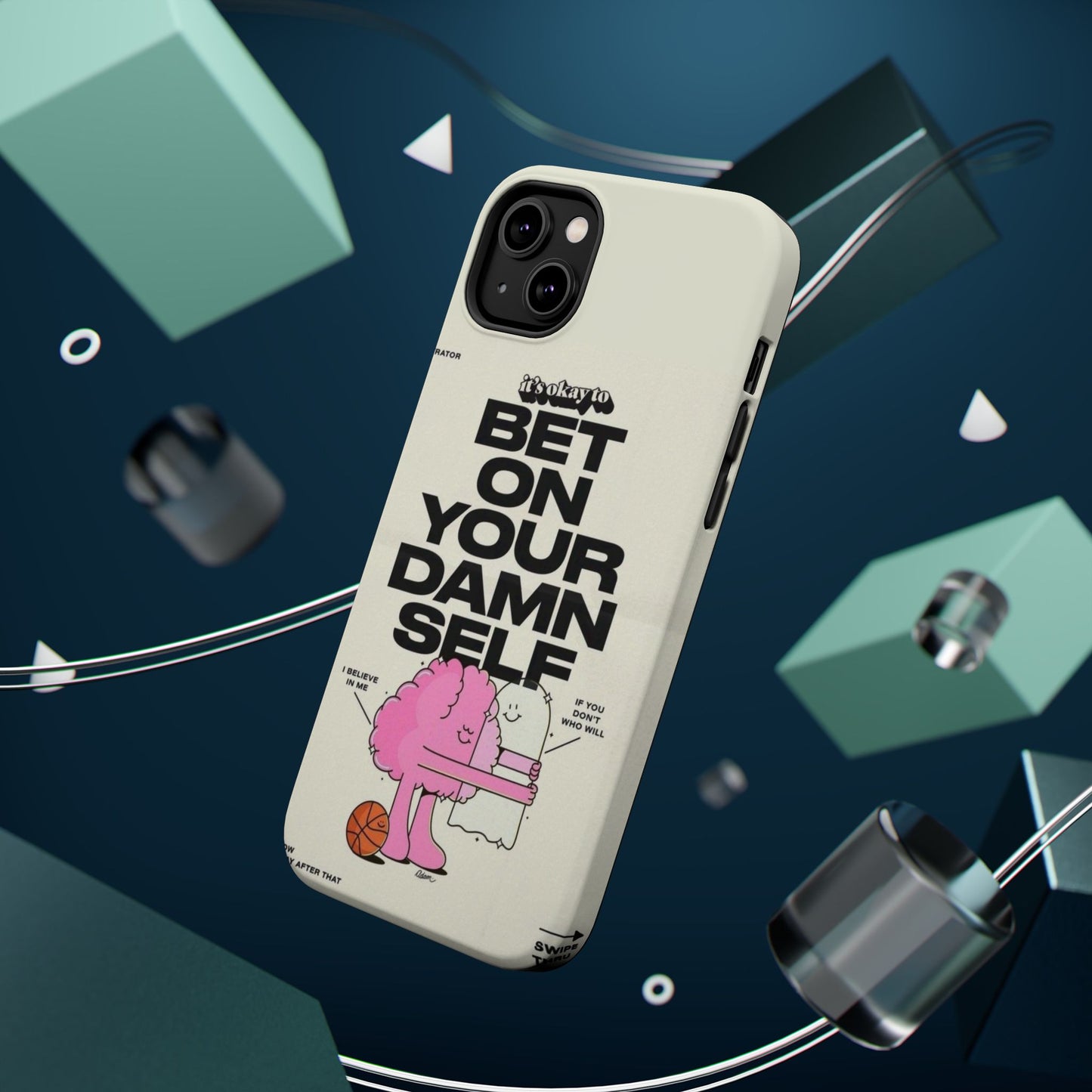 Magnetic Impact-Resistant Case — "Bet On Your Damn Self" Motivational Phone Cover