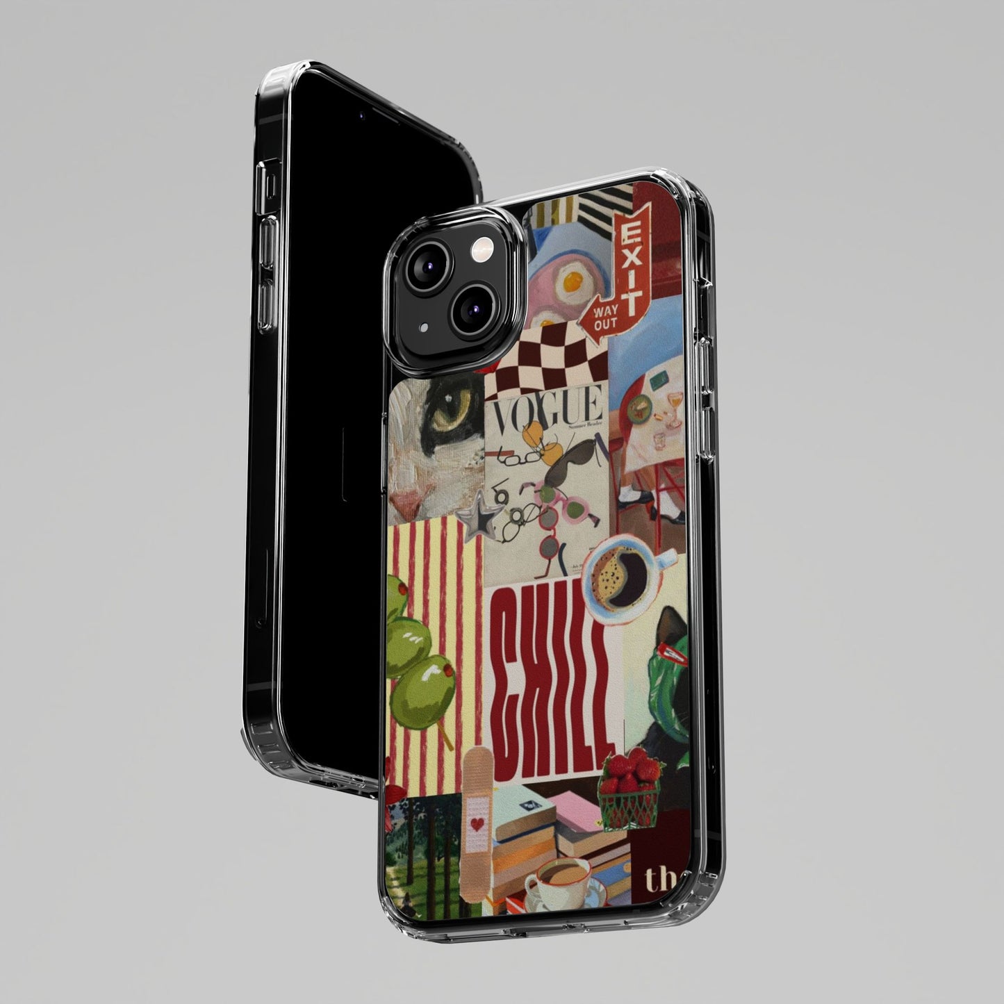 Collage Vintage Aesthetic Clear Impact-Resistant Phone Case