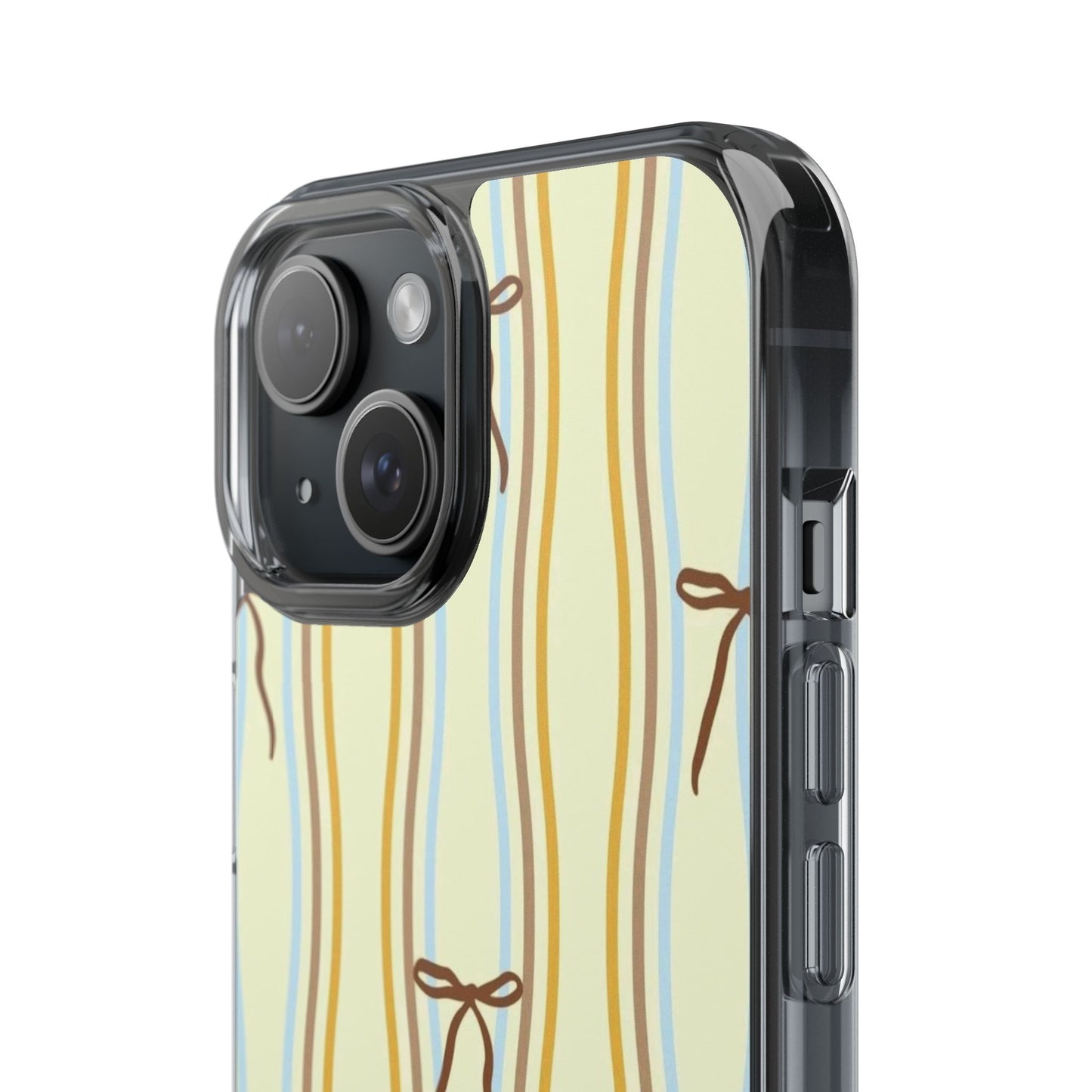 Ballet Ribbon Stripe Clear Impact Phone Case — Pastel Yellow Protective Cover