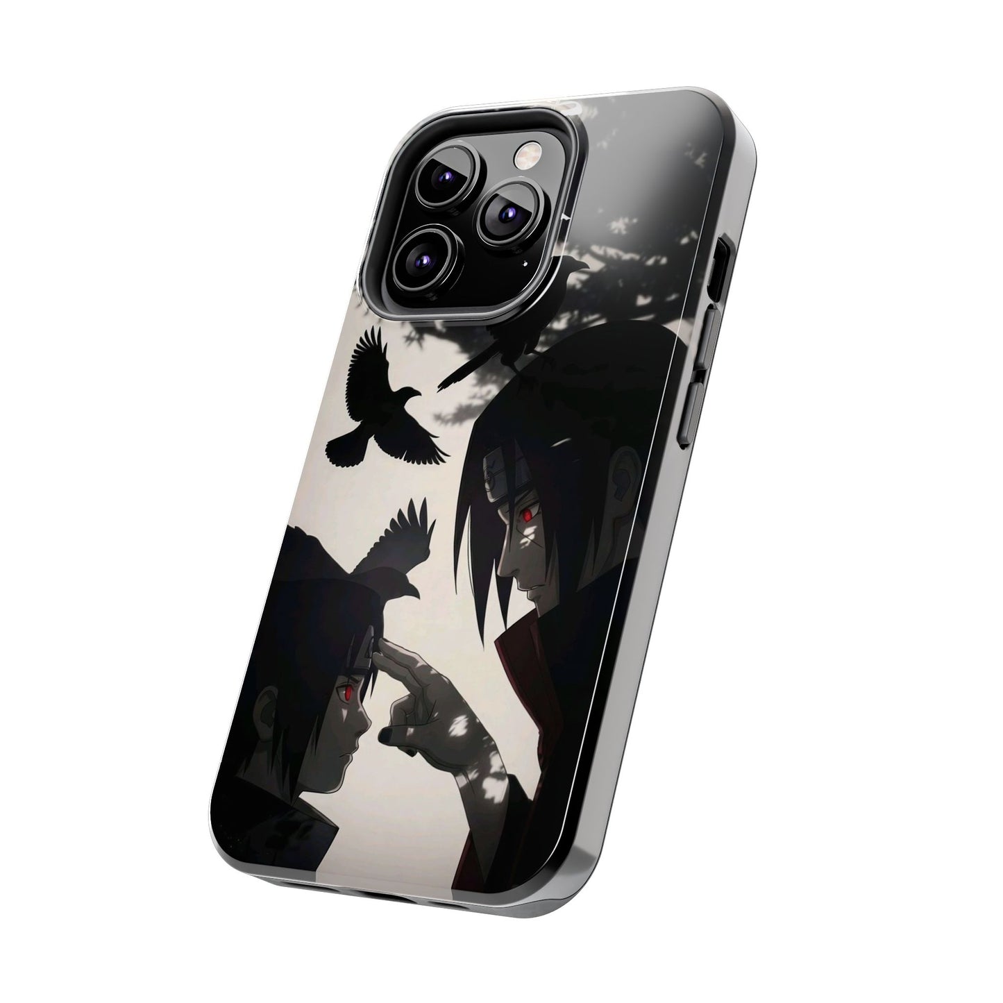 Anime Raven Silhouette Phone Case — Dark Red Eye Tough Protective Case