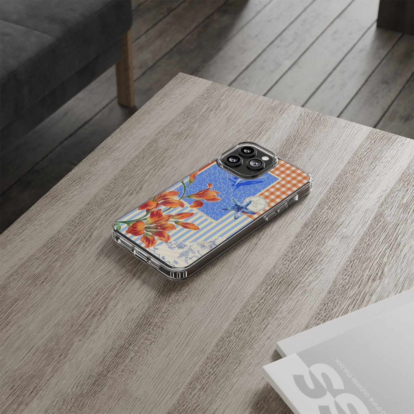 Floral Patchwork Clear Impact-Resistant Phone Case