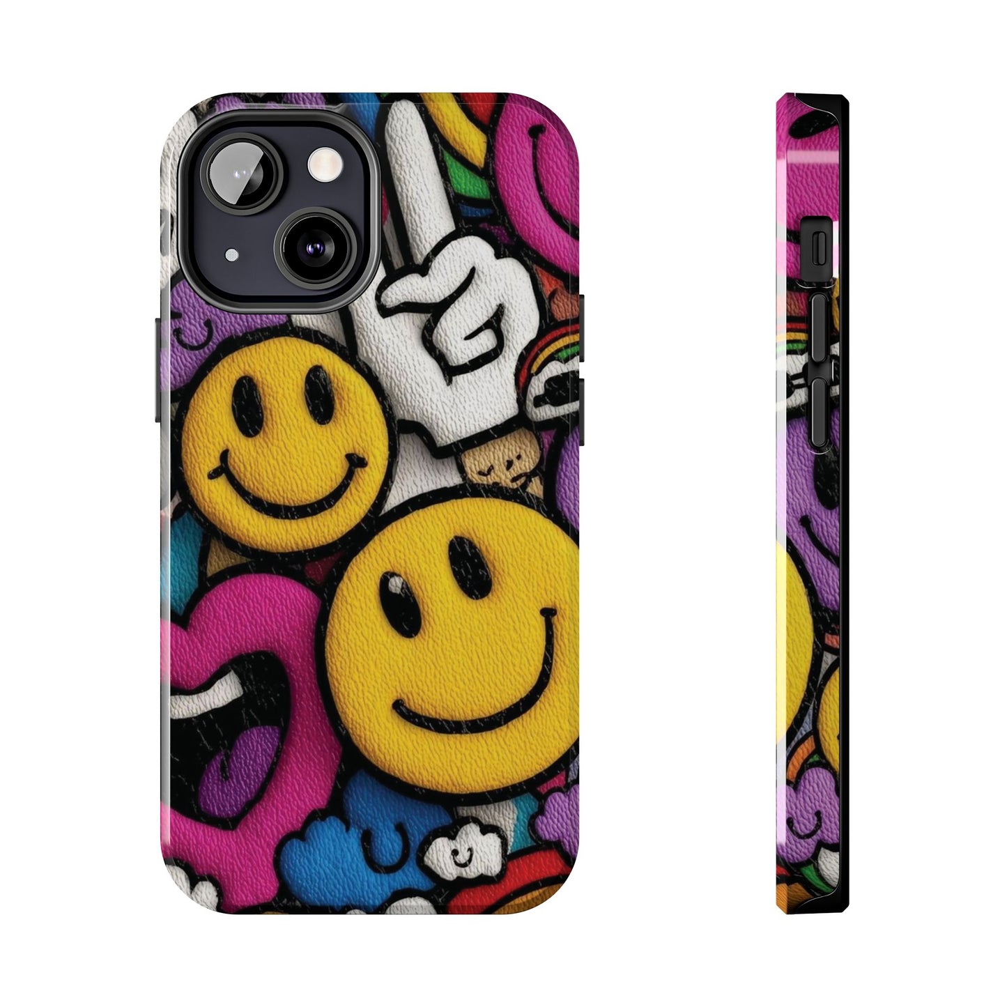 Smiley Graffiti Tough Phone Case – Colorful Urban Art Protection