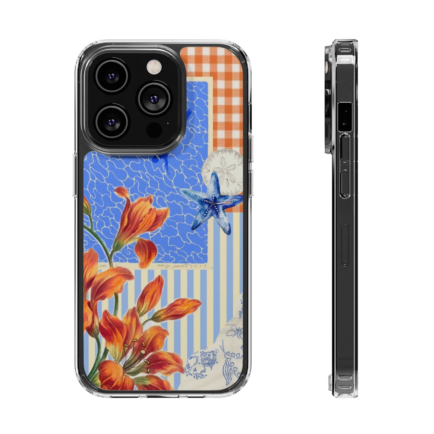 Floral Patchwork Clear Impact-Resistant Phone Case